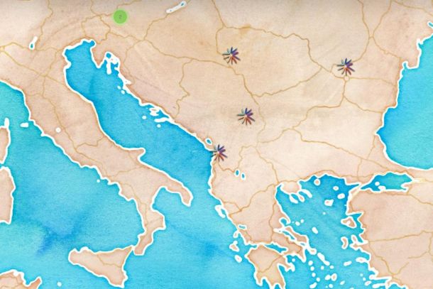 Gemalte Karte Südosteuropas